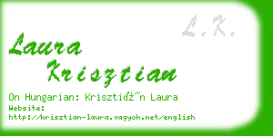 laura krisztian business card